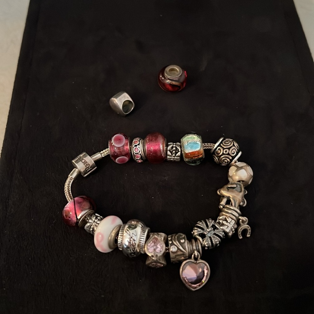 Rhona Sutton 925 Sterling Silver charm bracelet plus extra charms